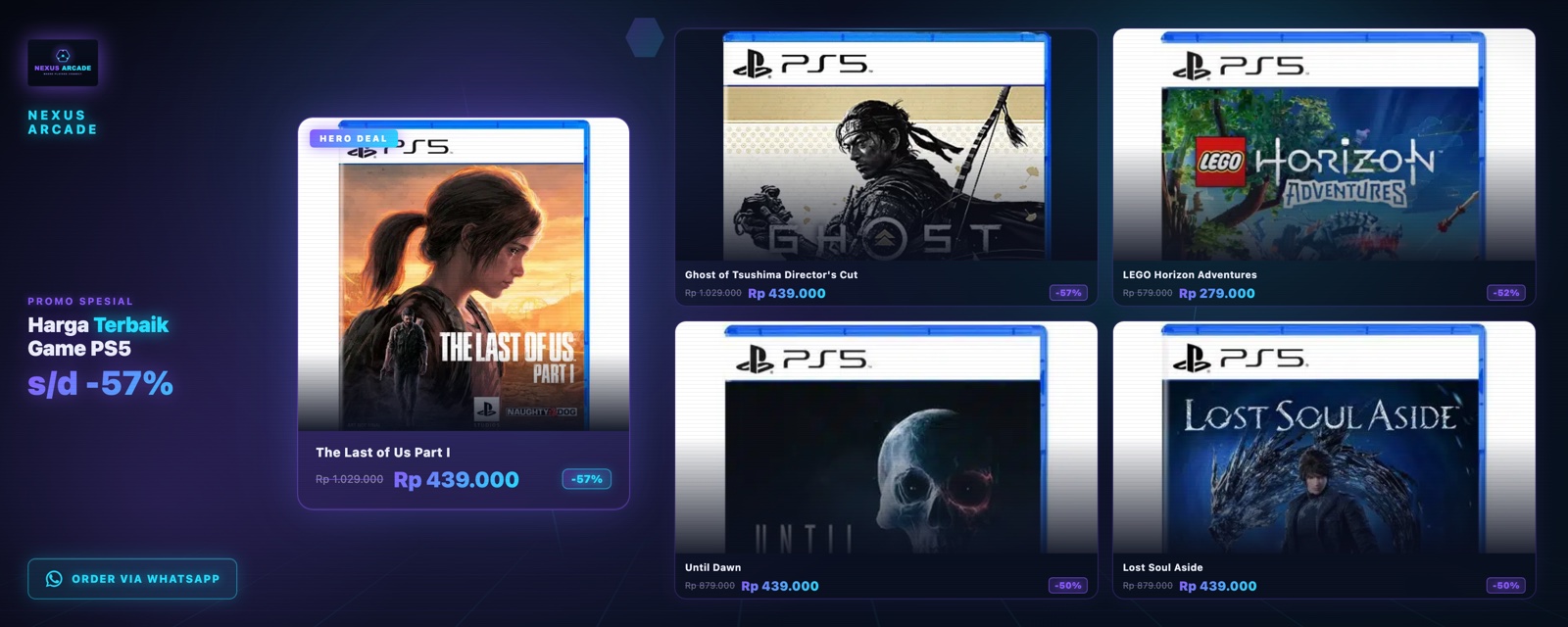 Promo PlayStation 5 - NEXUS ARCADE (diskon s/d -57%)